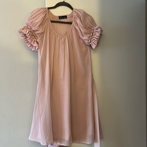 Balanchine dress, balloon sleeves,buttons design. Pink. Size S.